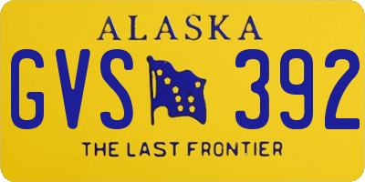 AK license plate GVS392