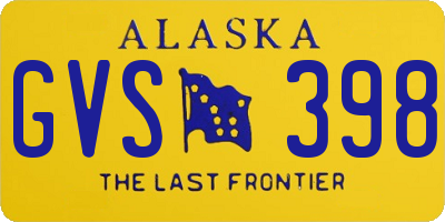 AK license plate GVS398