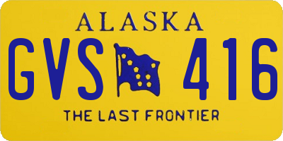AK license plate GVS416