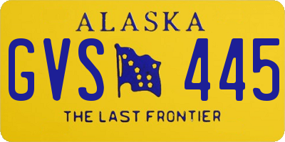 AK license plate GVS445