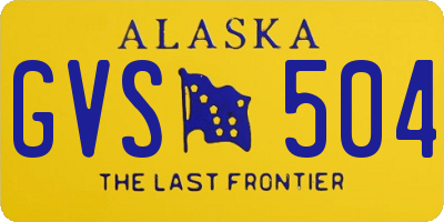 AK license plate GVS504