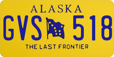 AK license plate GVS518