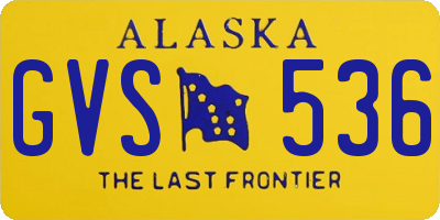 AK license plate GVS536