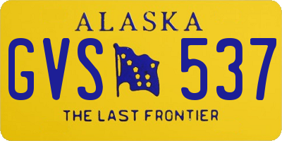 AK license plate GVS537