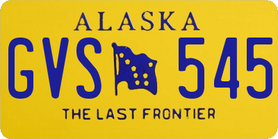 AK license plate GVS545