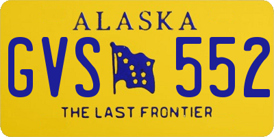 AK license plate GVS552