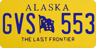 AK license plate GVS553