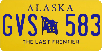 AK license plate GVS583