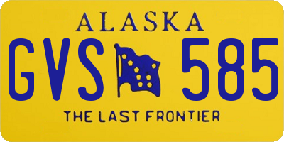 AK license plate GVS585