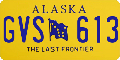 AK license plate GVS613