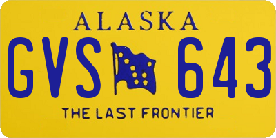 AK license plate GVS643