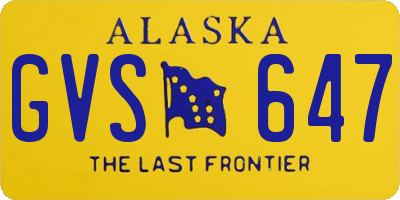 AK license plate GVS647