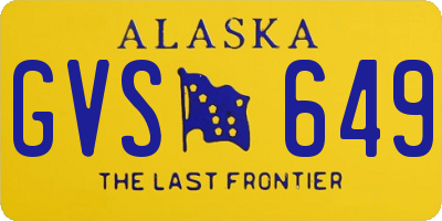 AK license plate GVS649