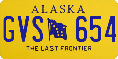 AK license plate GVS654