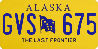 AK license plate GVS675