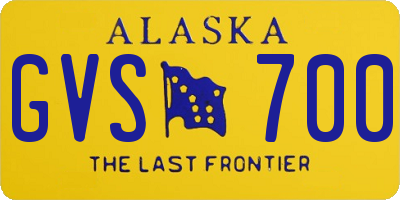 AK license plate GVS700