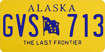 AK license plate GVS713