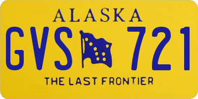 AK license plate GVS721