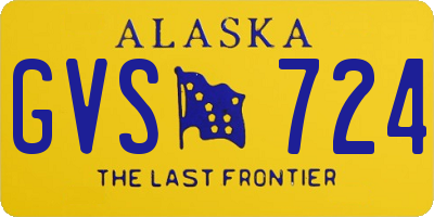 AK license plate GVS724