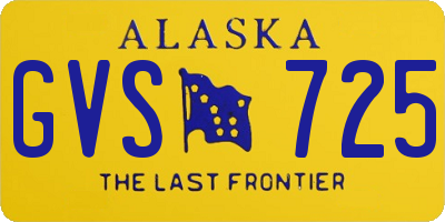 AK license plate GVS725