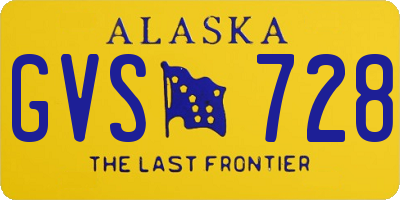 AK license plate GVS728