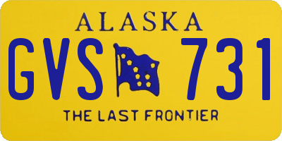 AK license plate GVS731