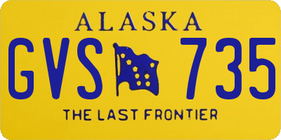 AK license plate GVS735