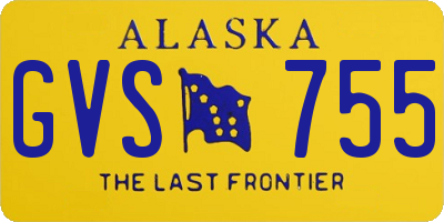 AK license plate GVS755
