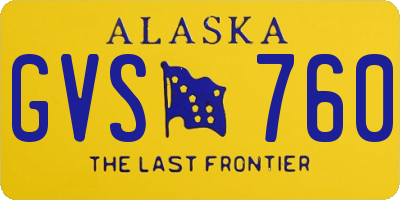 AK license plate GVS760