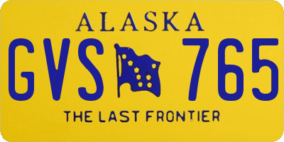 AK license plate GVS765