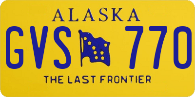 AK license plate GVS770