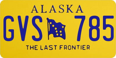 AK license plate GVS785