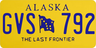 AK license plate GVS792