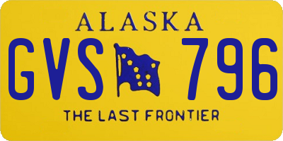 AK license plate GVS796
