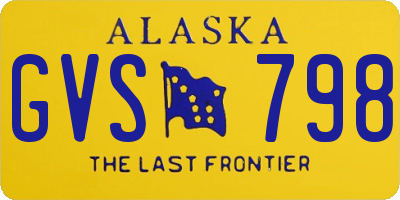 AK license plate GVS798