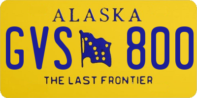 AK license plate GVS800