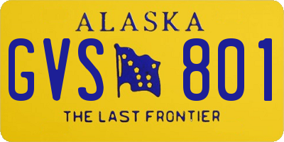 AK license plate GVS801