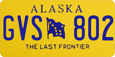 AK license plate GVS802