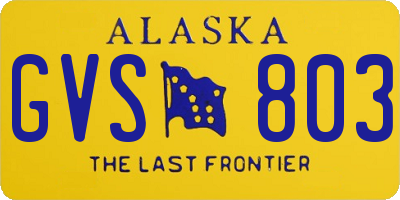 AK license plate GVS803