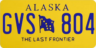 AK license plate GVS804