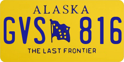 AK license plate GVS816