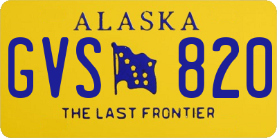 AK license plate GVS820