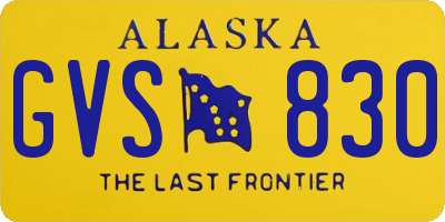 AK license plate GVS830