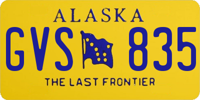 AK license plate GVS835