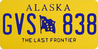 AK license plate GVS838