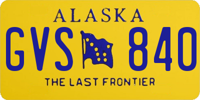 AK license plate GVS840