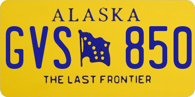 AK license plate GVS850