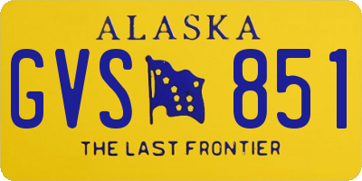 AK license plate GVS851