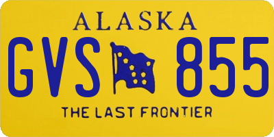 AK license plate GVS855