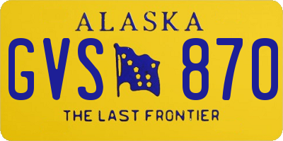 AK license plate GVS870